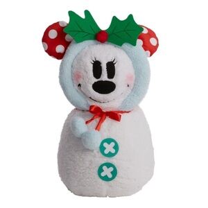 Disney Minnie Mouse Snowman Plush Door Greeter Christmas Decoration NEW 19”